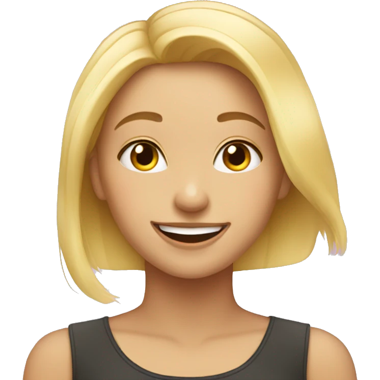 happy blonde girl in love emoji