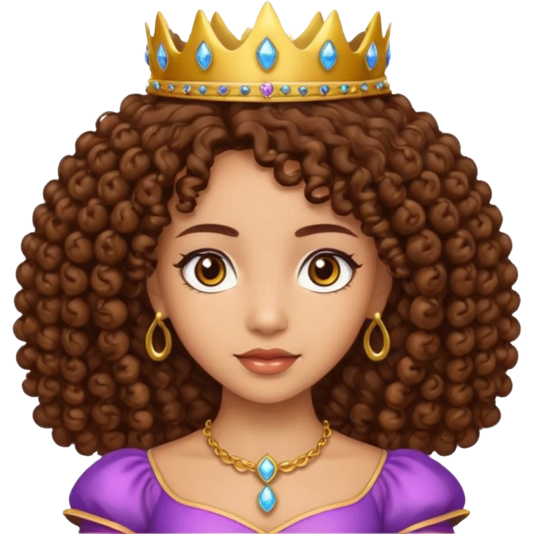 lightskin princess with brown girl hair  emoji
