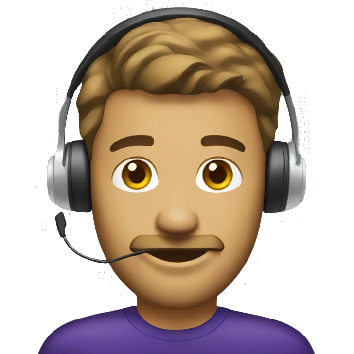 customer service white male with headset wearing lsu shirt emoji