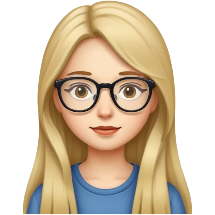 a girl with long hair and glasses emoji