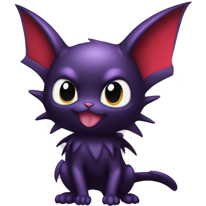 Cool Cute Edgy Dark Black Red Purple Batty Chibi Noibat-Cat-Pokémon-Fakémon-hybrid emoji