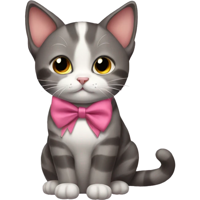Cat wearing a bow emoji