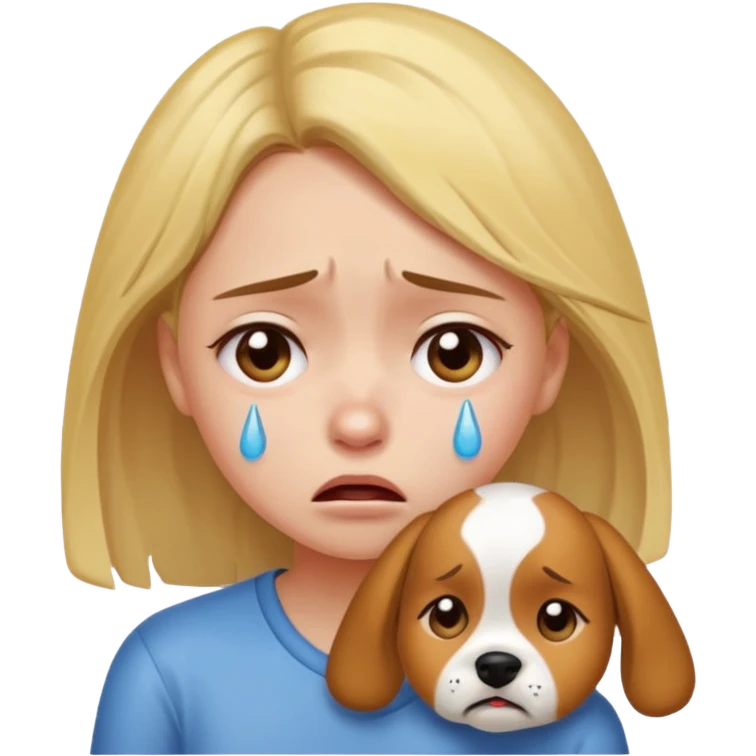 a very upset girl who lost her dog emoji