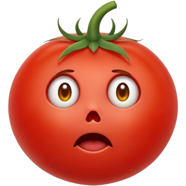 Scared tomato emoji