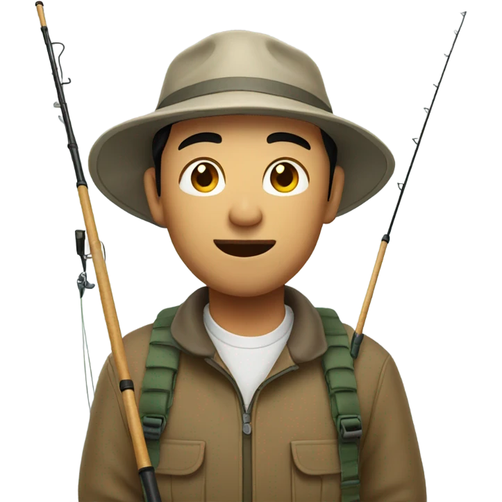 Asian man fishing emoji