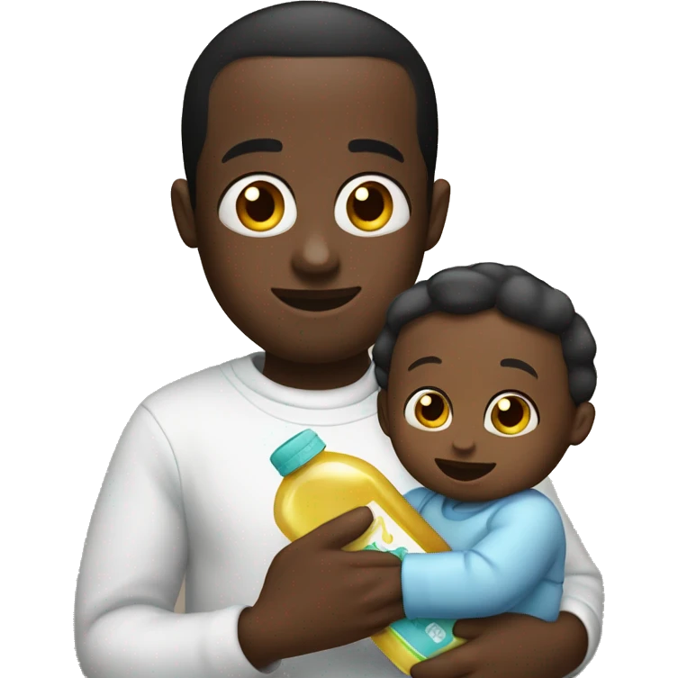 Diddy holding a baby oil bottle  emoji