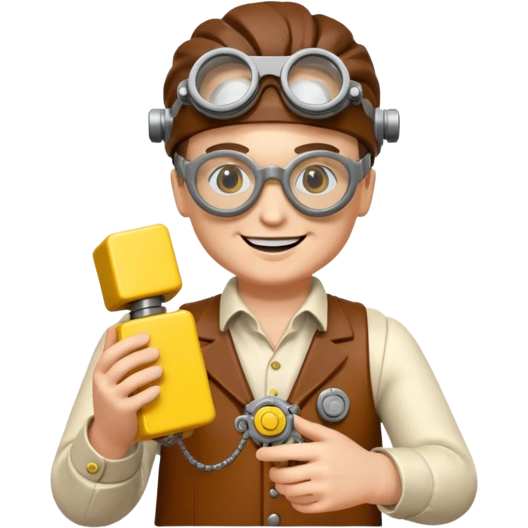 Steampunk Inventor yellow lego toy emoji
