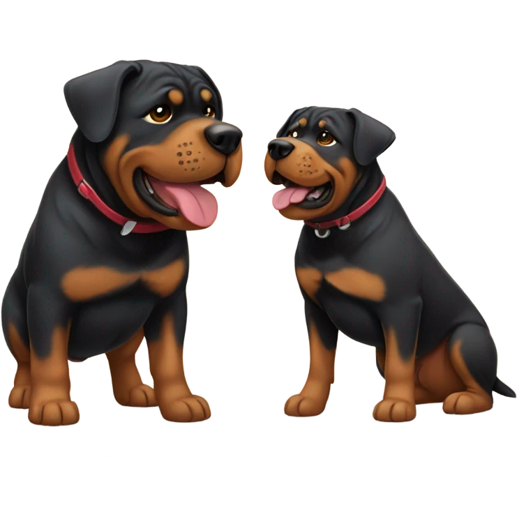 Rottweiler and shar pei cartoon  emoji