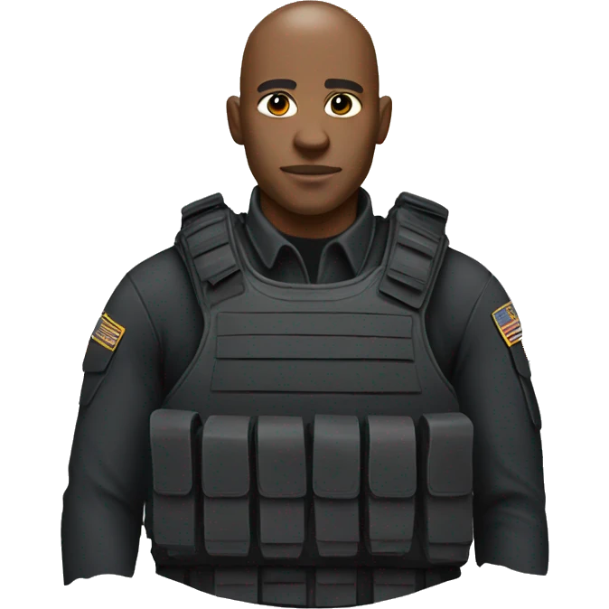 Black bald SWAT officer  emoji