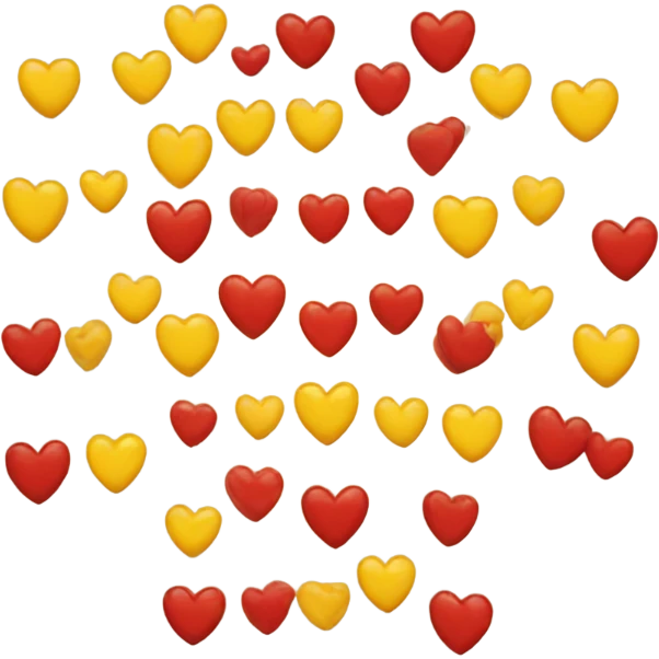 yellow red heart emoji