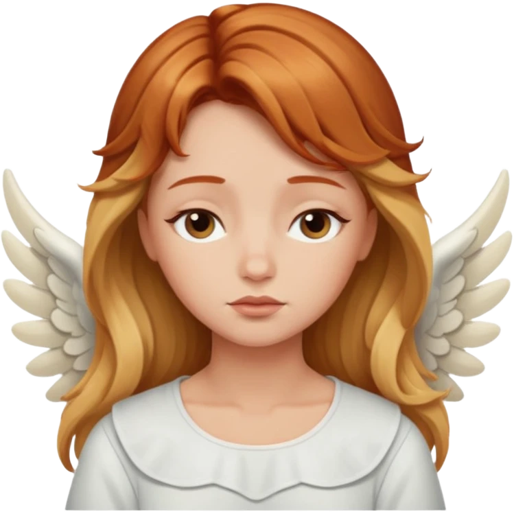 Sleepy angel with auburn hair the blonde balayage emoji