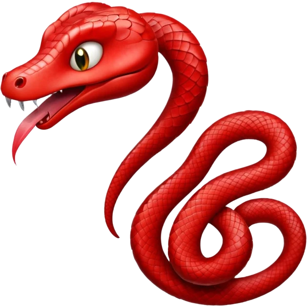 Red snake making disgusted face emoji