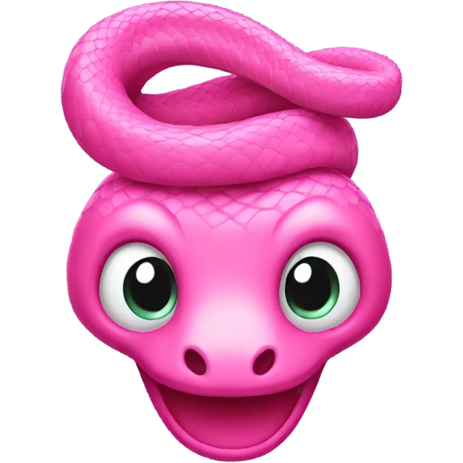 Pink snake with bow on his head emoji
