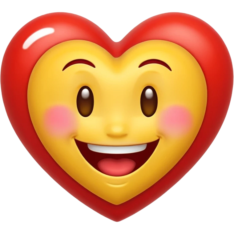 Red heart around laughing emoji emoji