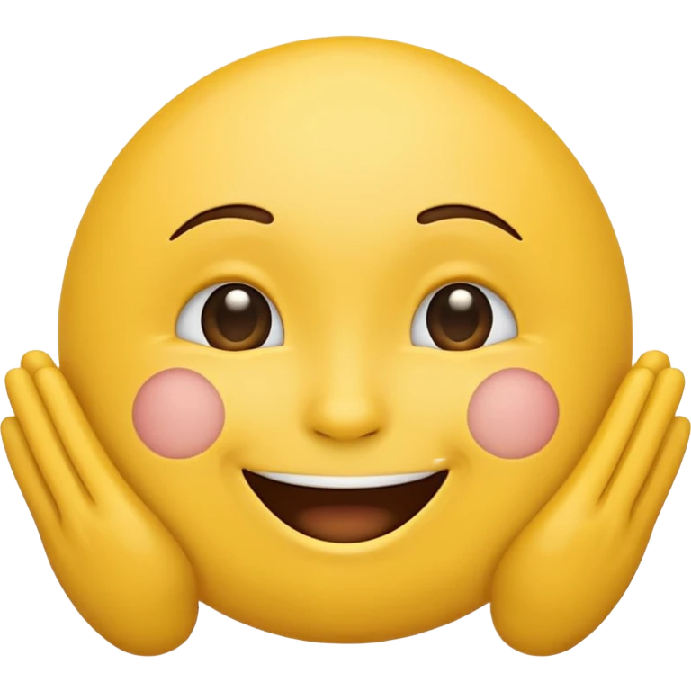 Happy emoji with hands on side of face  emoji