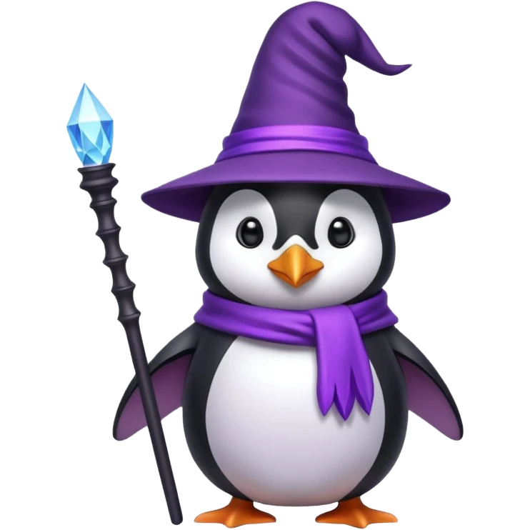 Purple wizard penguin emoji