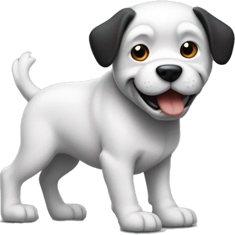 Un chien très musclé noire et blanc  emoji
