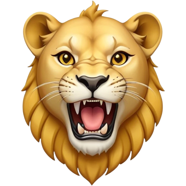 a modern, design roaring lioness emoji