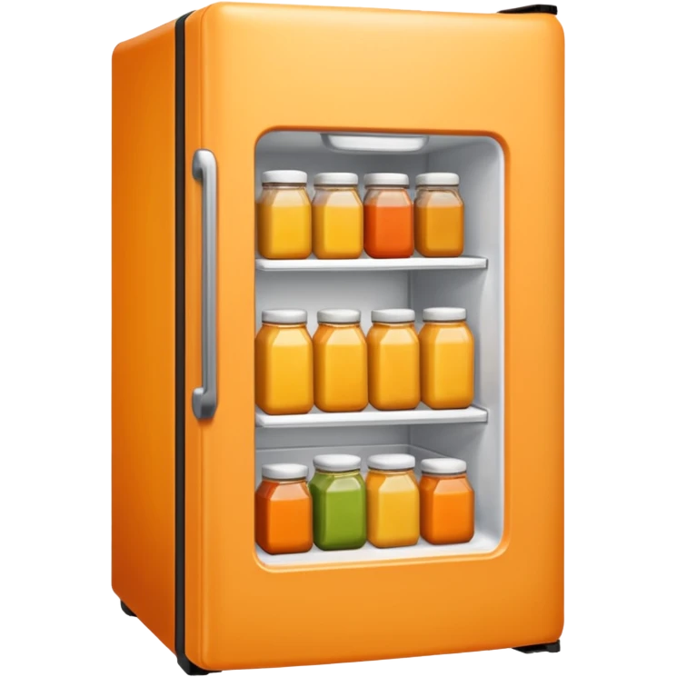 Hi refrigerator ! 
light orange color 
emoji size: 512*512 
inside: full of ingridents emoji