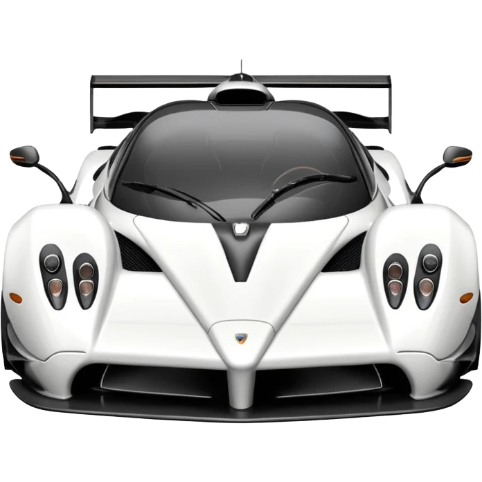 Pagani Zonda Cinque white detailed front view car emoji