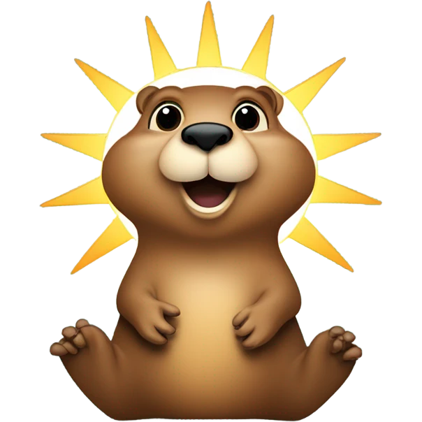 Groundhog with sun emoji