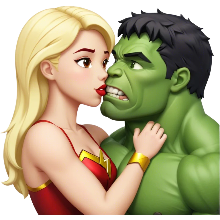 The Flash in Kiss She Flash Girl Romantic Hulk Mix "3d Emoji Old" emoji