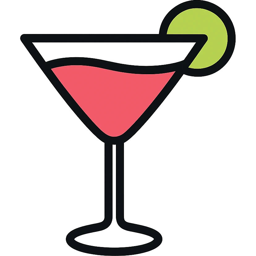 cosmopolitan cocktail in a martini glass, vibrant color emoji