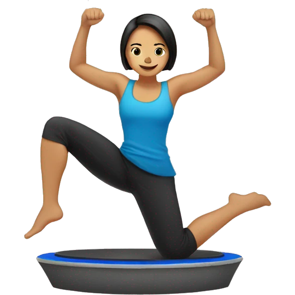 Filipina balancing on bosu  emoji