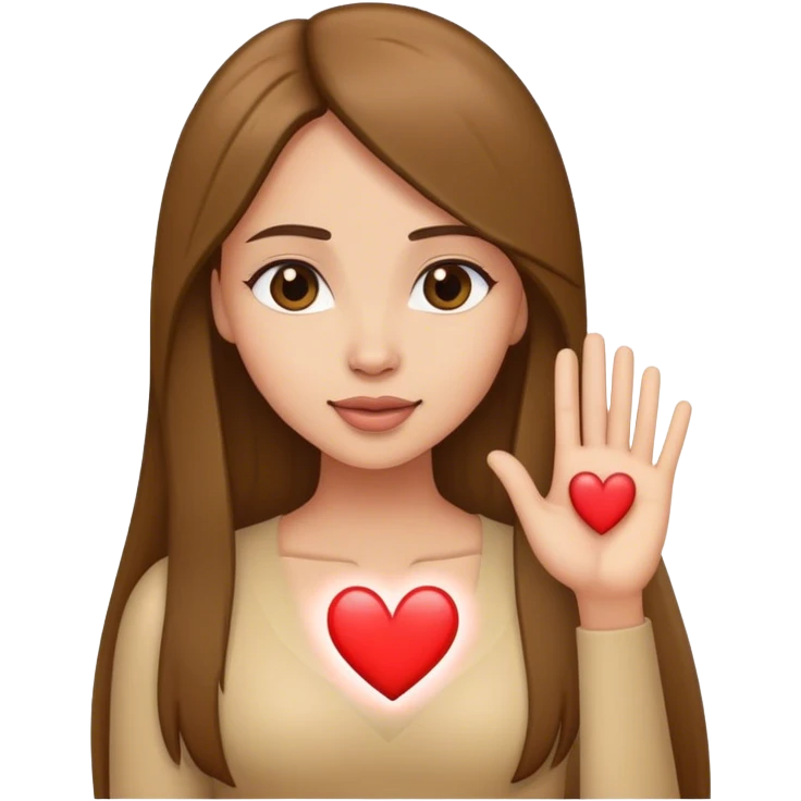 victoria’s secret model with long brunette straight hair sending heart emoji