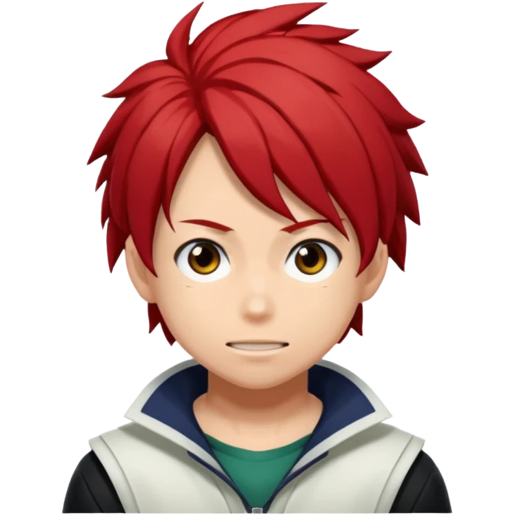 Oh My hero academy character with black and red hair  emoji