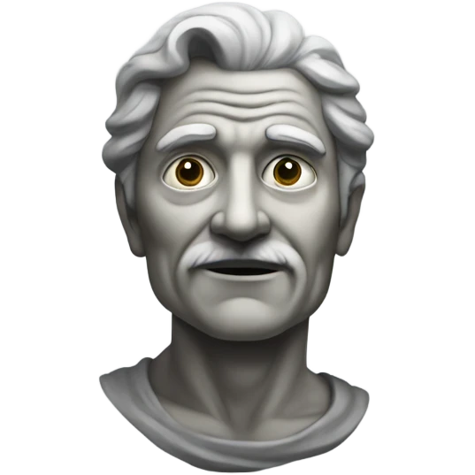Old grey statue with man face  emoji