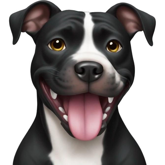 black pitbull flossing emoji