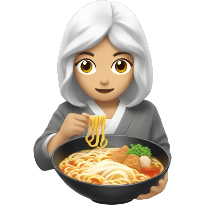 Hada comiendo ramen emoji