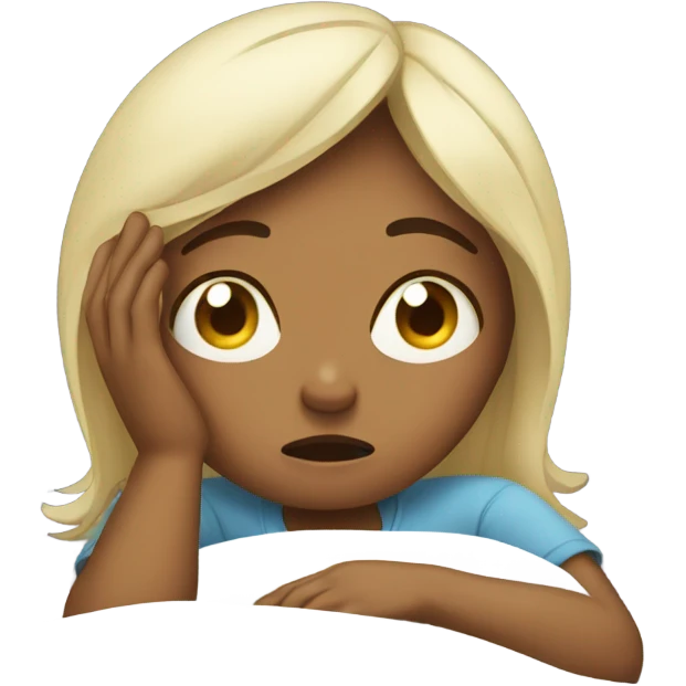 Girl crying in bed emoji