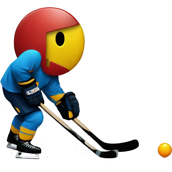 pacman playing hockey emoji