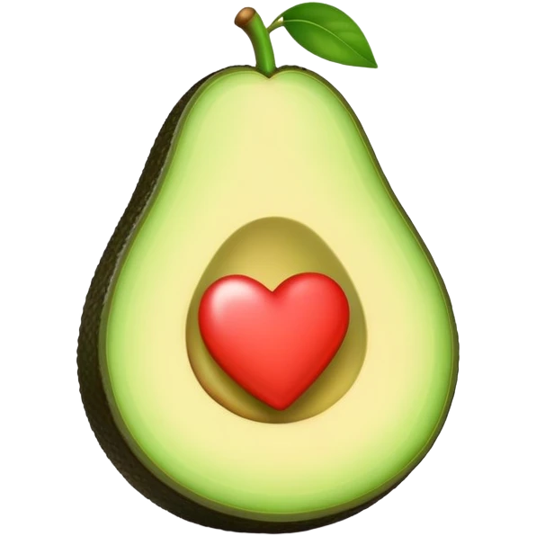 Avocado with heart emoji