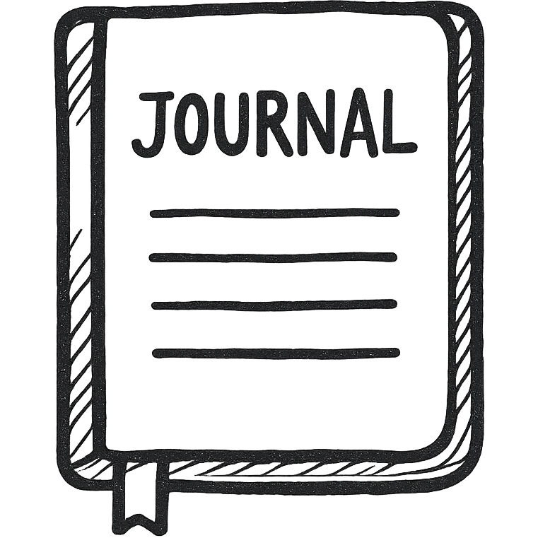 A journal icon, hand-drawn style with a book cover and visible lines, giving it a personal touch. emoji