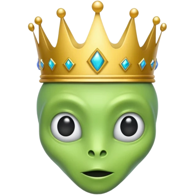 alien with crown emoji