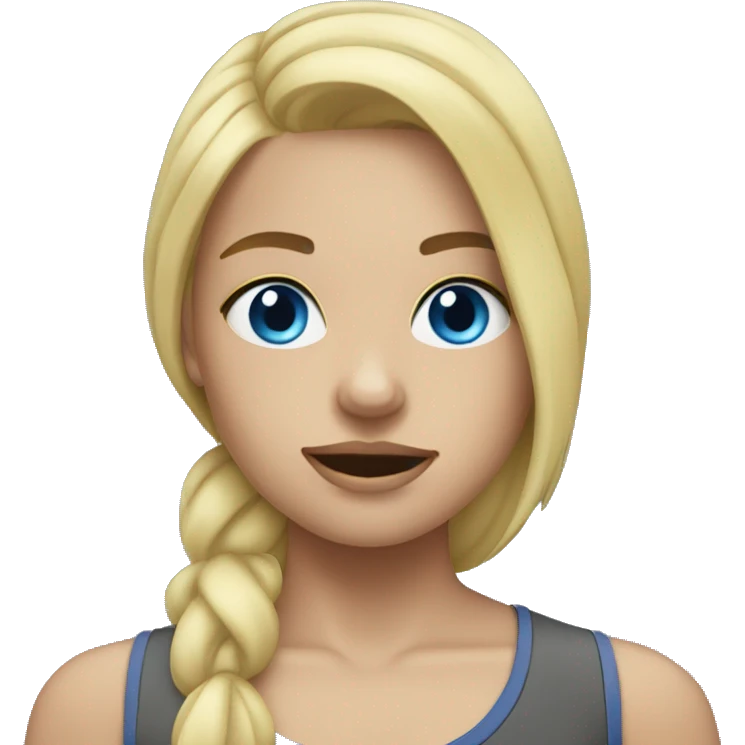girl working out blue eye blonde hair emoji