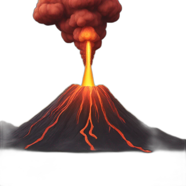Rocket coming out of a volcano emoji