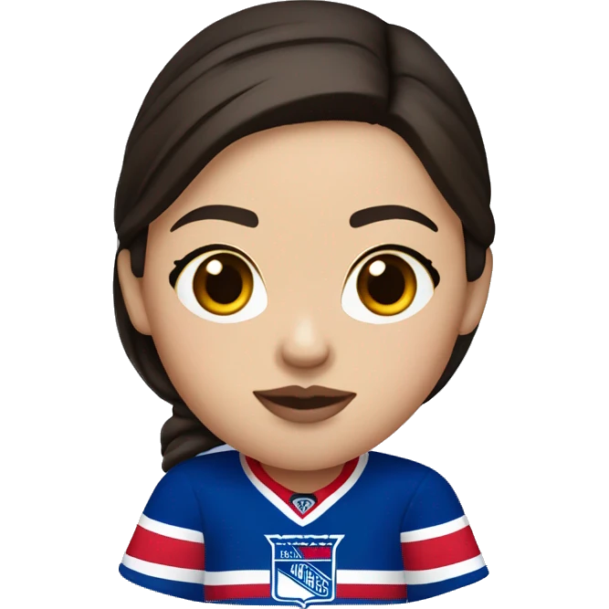 New York rangers female fan with dark hair and brown eyes  emoji
