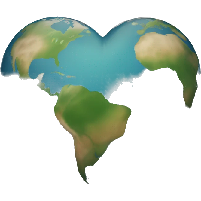 heart shaped earth emoji