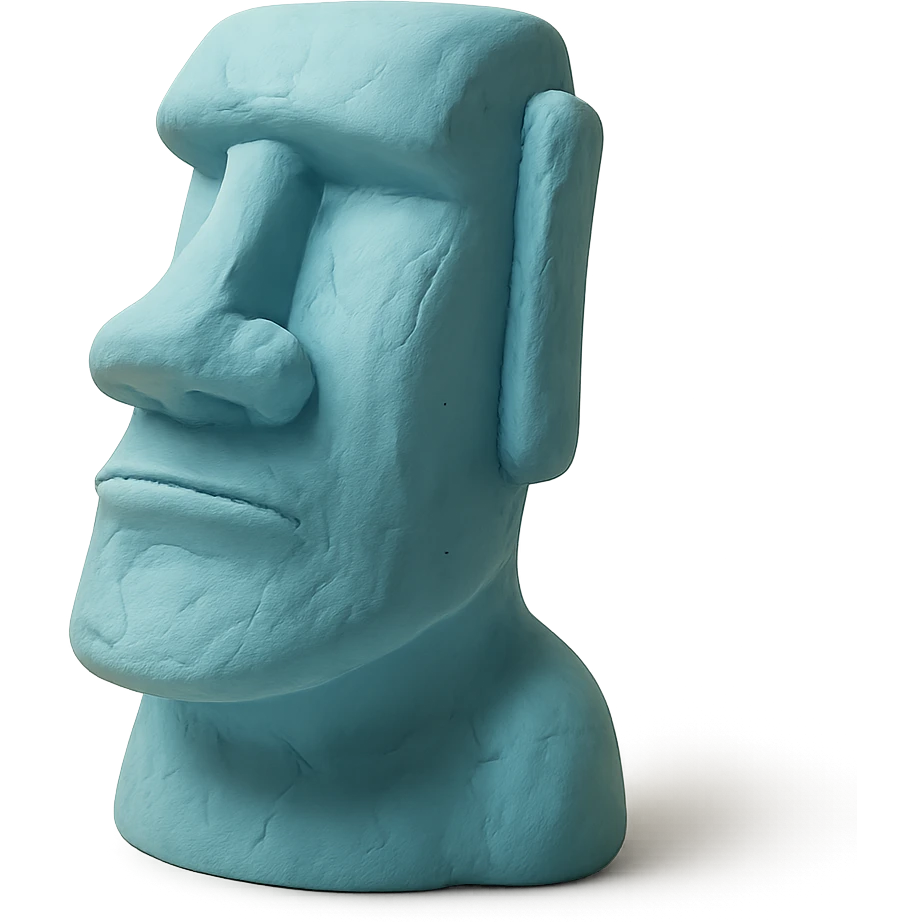 sigma moai in claymation style emoji