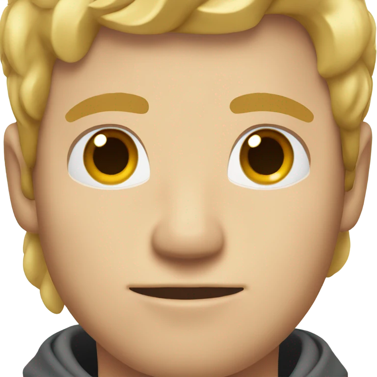 man with light brown blonde hair with square face and wide set eyes and brown eyes emoji