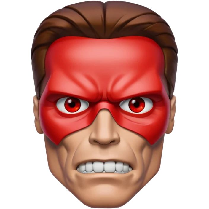Red eyed half face metal Terminator Arnold Schwarzenegger emoji