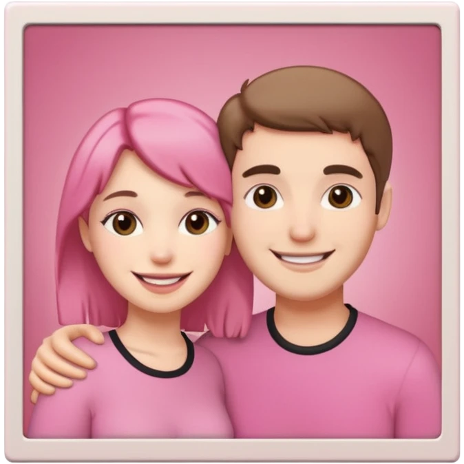 pink polaroid photo of a couple emoji
