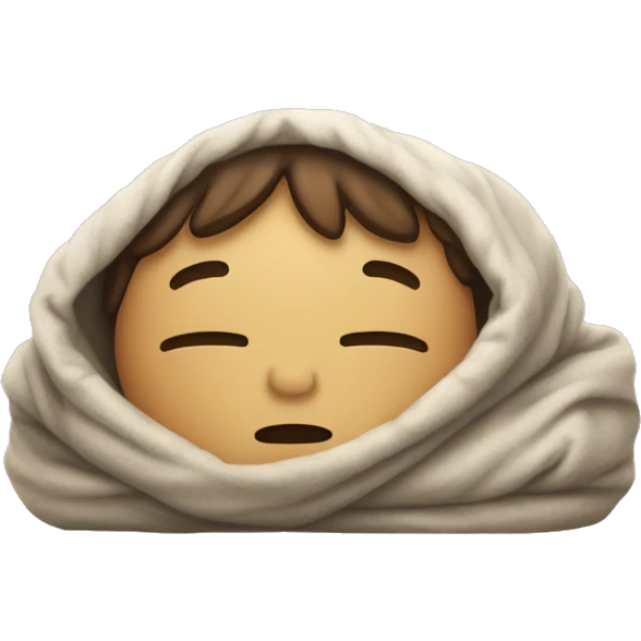 Human wrapped up in blanket like a burrito because they’re tired  emoji