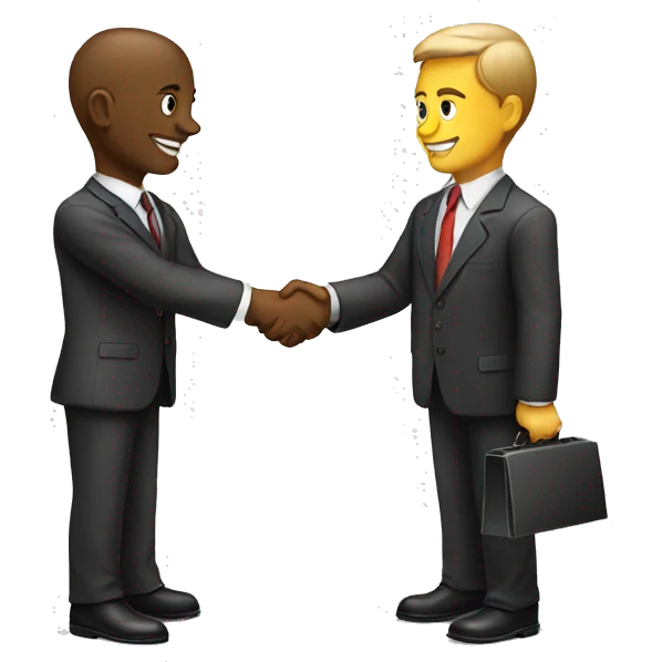 two business man and woman handshake emoji