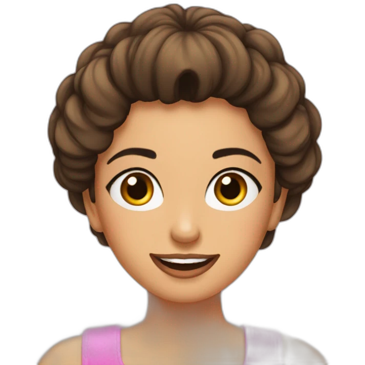 Chica morena haciéndose manicura  emoji