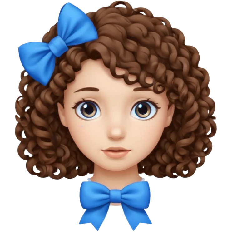 girl  with blue bow and curly hair emoji